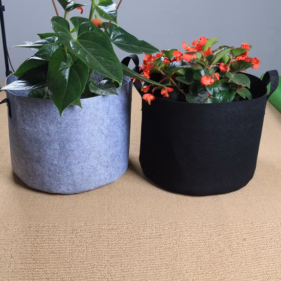 1 3 5 10 15 20 25 30 40 50 75 100 Gallon Geotextile Felt Nonwoven Fabric Planter Planting Seedling Nursery Grow Bag for Vegetables Flower Blueberries Trees Pot