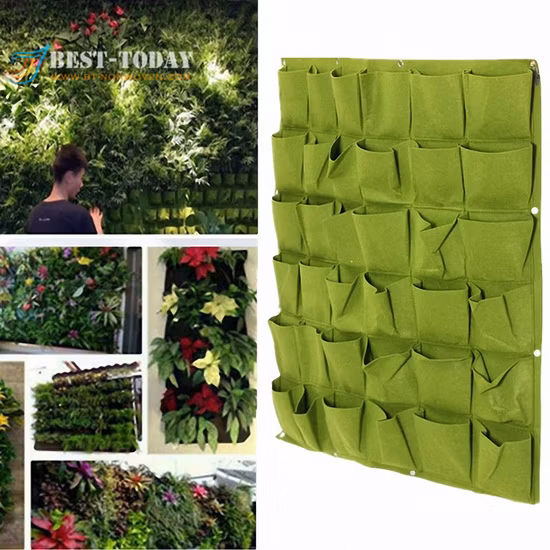 18 Pockets Flower Pots Planter on Wall Hanging Vertical Felt Gardening Planter