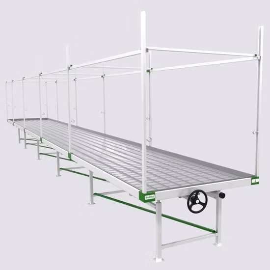 Agriculture Planting Ebb and Flow Logistics Seedbed Tidal Grow Tray Tables Rolling Benches for Commercial Greenhouse Benches