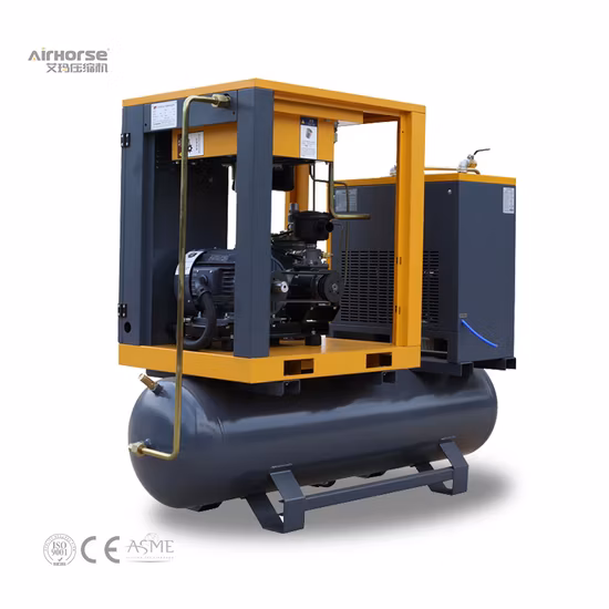 Germany Silent Portable Rotary Screw Air Compressor (11KW 300L 8bar) with Dryer, Filters and Tank